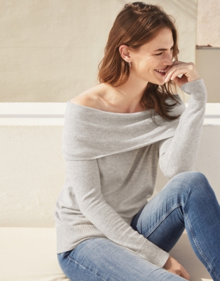 Off the sale shoulder cashmere sweater