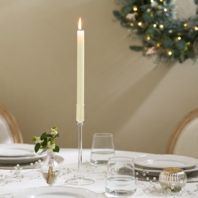 Bead Detail Glass Dinner Candle Holder