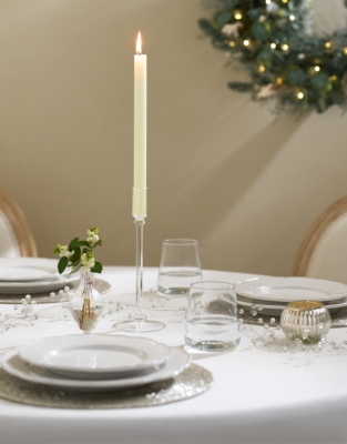 Bead Detail Glass Dinner Candle Holder