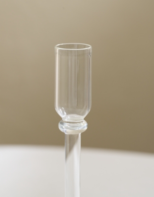 Bead Detail Glass Dinner Candle Holder