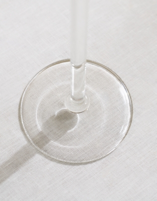 Bead Detail Glass Dinner Candle Holder