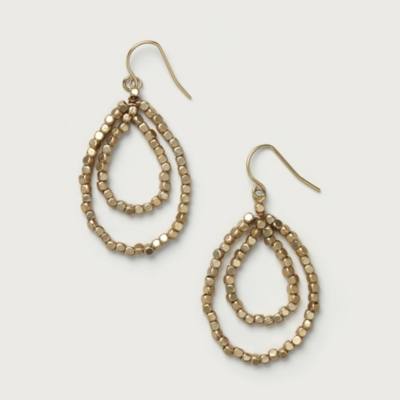 Beaded Double Teardrop Earrings