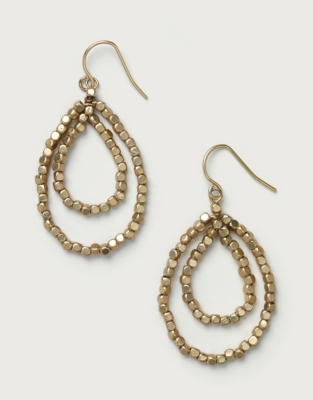 Beaded Double Teardrop Earrings