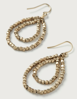 Beaded Double Teardrop Earrings