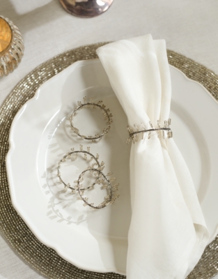 Beaded Fern Napkin Rings – Set of 4