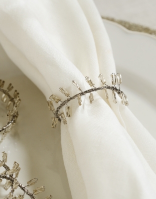 Beaded Fern Napkin Rings – Set of 4