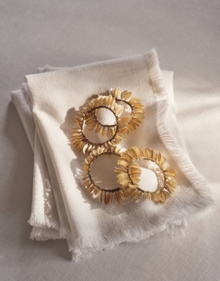 Beaded Fern Napkin Rings – Set of 4