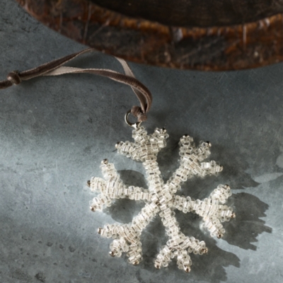 Beaded Snowflake Decoration – 7cm