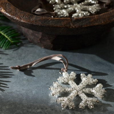 Beaded Snowflake Decoration – 7cm