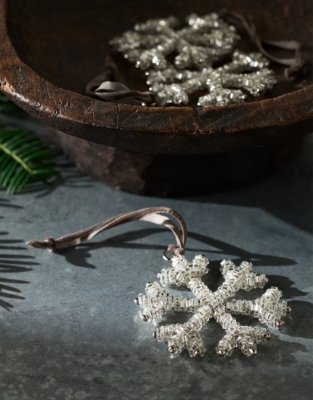 Beaded Snowflake Decoration – 7cm