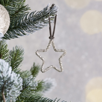 Beaded Star Decoration 6.5cm