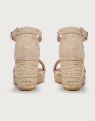 Beaded Suede Wedge Espadrilles