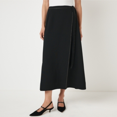 Beaded Trim Wrap Skirt
