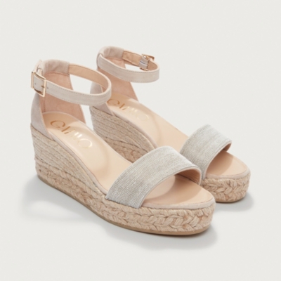 Beaded Wedge Espadrille Sandal