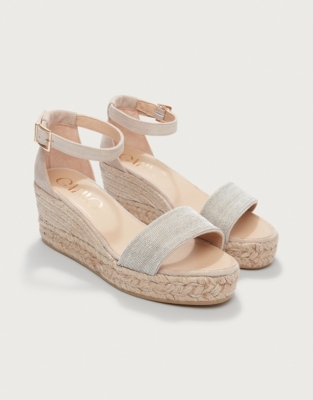 Beaded Wedge Espadrille Sandal