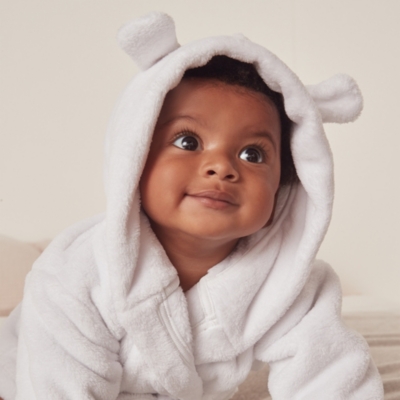 Bear Ears Recycled Snuggle Baby Robe (0–12mths)