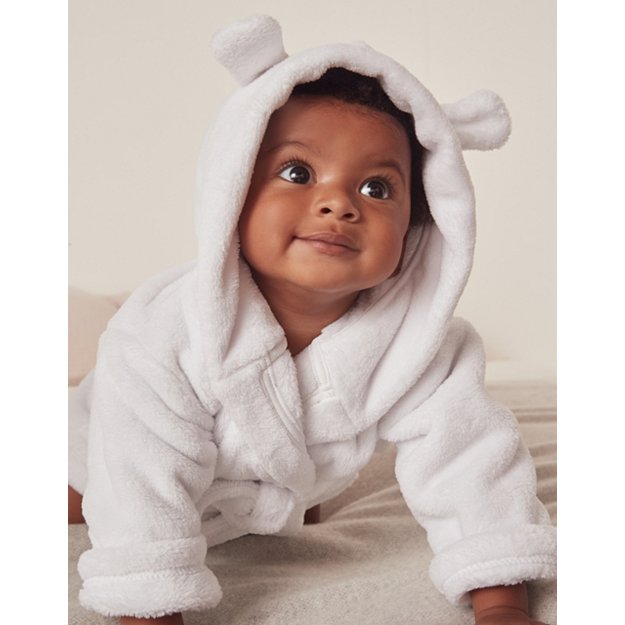 Bear Ears Recycled Snuggle Baby Robe (0–12mths) | Newborn & Unisex | The White Company