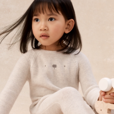 Bear Romper — with Cashmere (0–24mths)