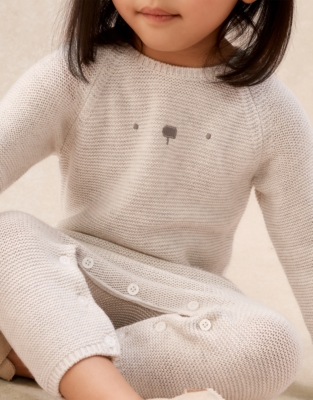 Bear Romper — with Cashmere (0–24mths)