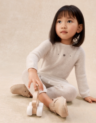 Bear Romper — with Cashmere (0–24mths)