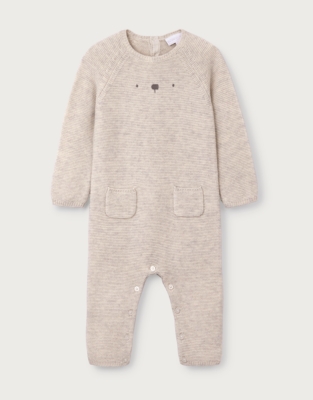 Bear Romper — with Cashmere (0–24mths)