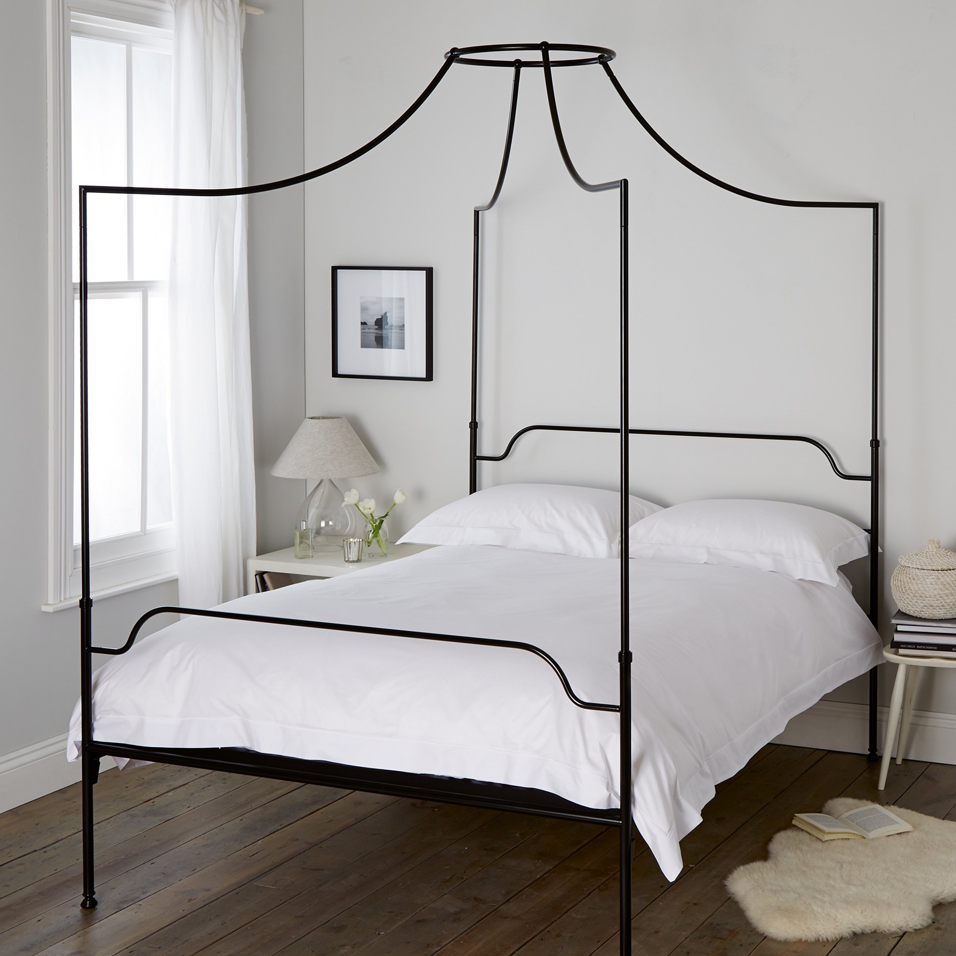 Beaumont Four Poster Bed Beds The, King Size Four Poster Iron Canopy Bed In Black
