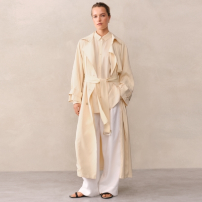 Belted Drapey Trench Coat