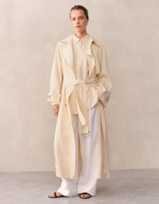 Belted Drapey Trench Coat