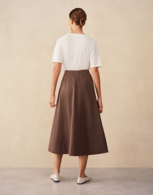 Belted Skirt with Top Stitch Details