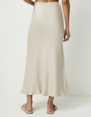 Ivory satin skirt outlet uk