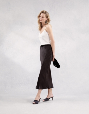 White company 2025 bias cut skirt