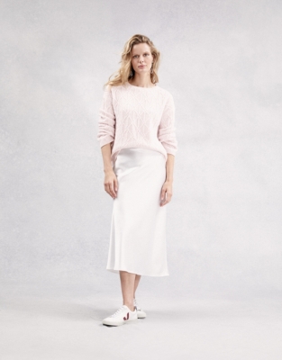 White company satin clearance skirt