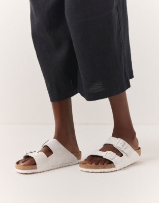 Birkenstock Suede Arizona Sandals - White