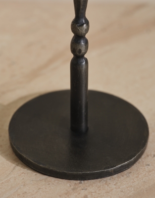 Black Beaded Dinner Candle Holder – Medium