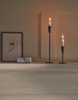Black Beaded Dinner Candle Holder – Medium