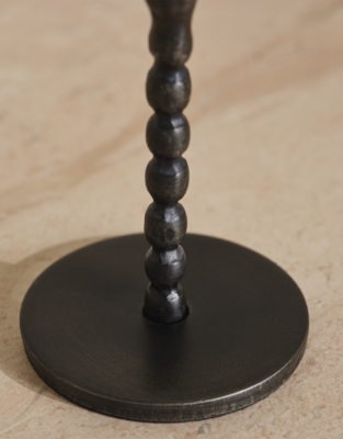 Black Beaded Dinner Candle Holder – Small