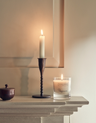 Black Beaded Dinner Candle Holder – Small