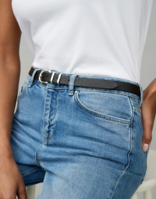 Black Leather Jeans Belt | Accessories Sale | The White Company UK