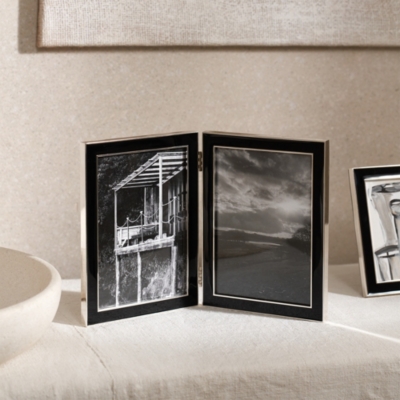 Black Resin Double Hinged Photo Frame – 5x7”