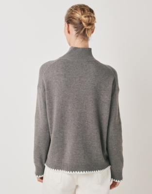 Blanket Stitch Jumper with Cashmere