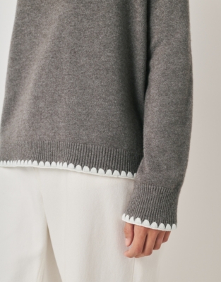 Blanket Stitch Jumper with Cashmere