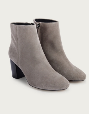 grey block heel boots