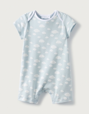 Blue Organic-Cotton Cloud-Print Shortie Sleepsuit | Baby & Children's ...