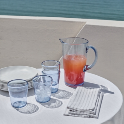 Blue Picnic Stackable Tumbler Glass - Blue