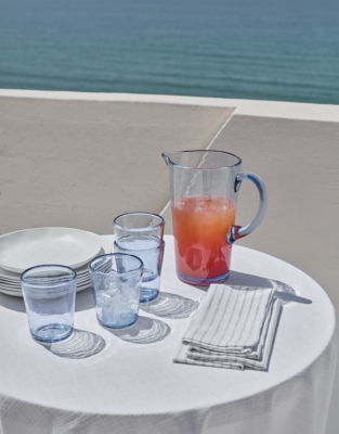 Blue Picnic Stackable Tumbler Glass - Blue