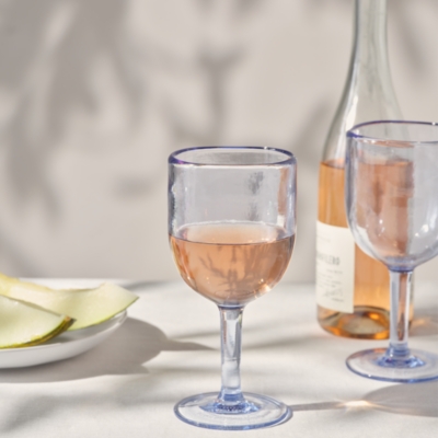 Blue Picnic Stemmed Glass