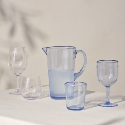 Blue Picnic Stemmed Glass - Blue