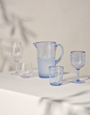Blue Picnic Stemmed Glass - Blue