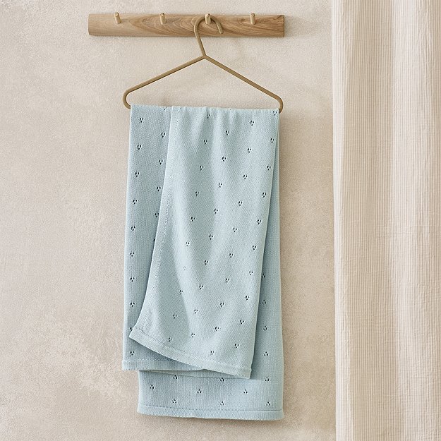 Blue Pointelle Blanket | Baby Blankets | The White Company