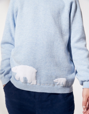 Blue Polar Bear Jumper (18mths-6yrs)